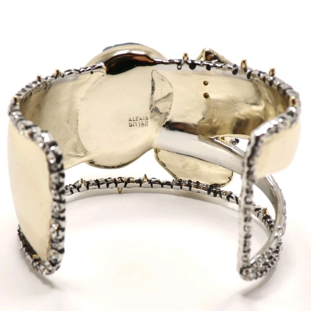 Alexis Bittar Druzy Quartz 10k Gold Bangle Cuff Bracelet - Picture 12 of 13